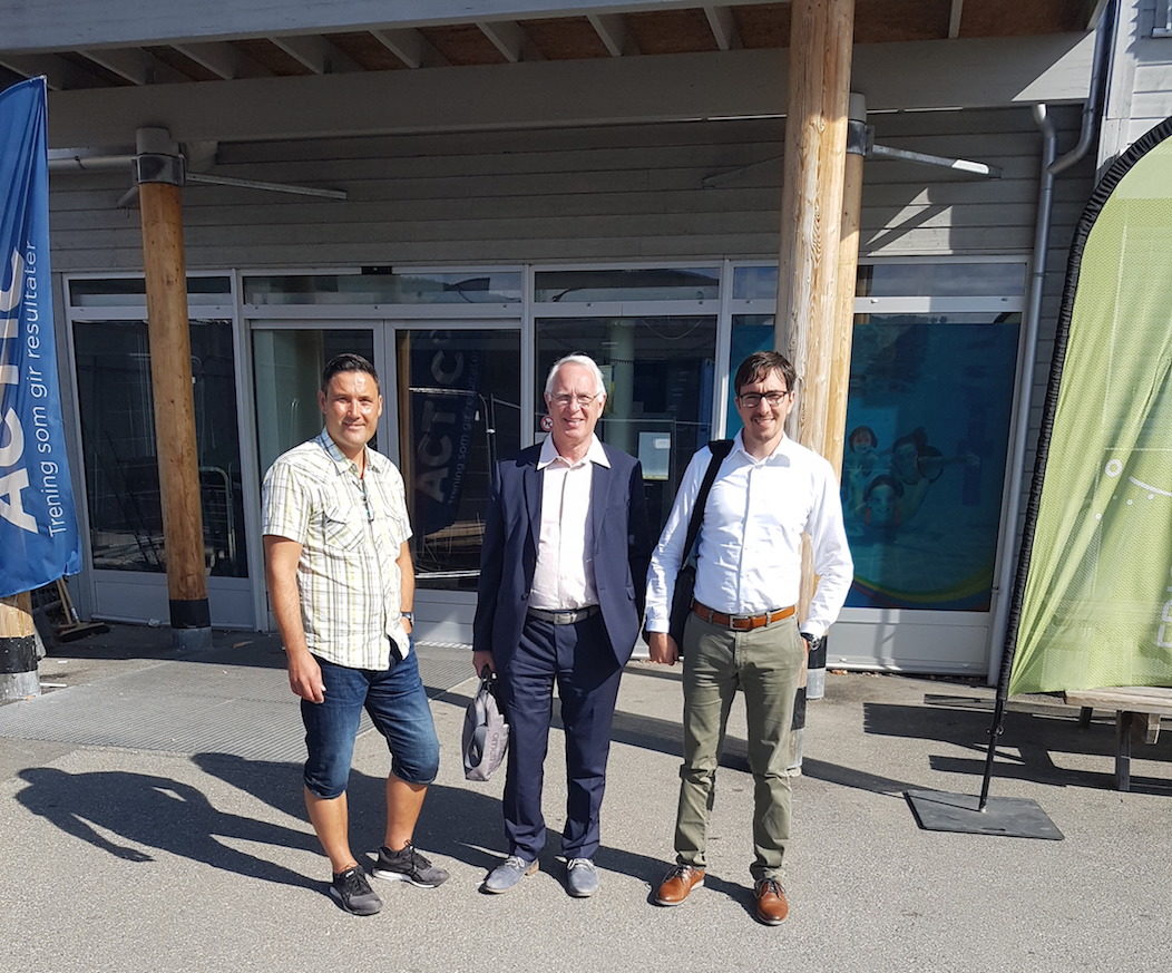 The Global Active City team standing outside a health care centre in Lillehammer