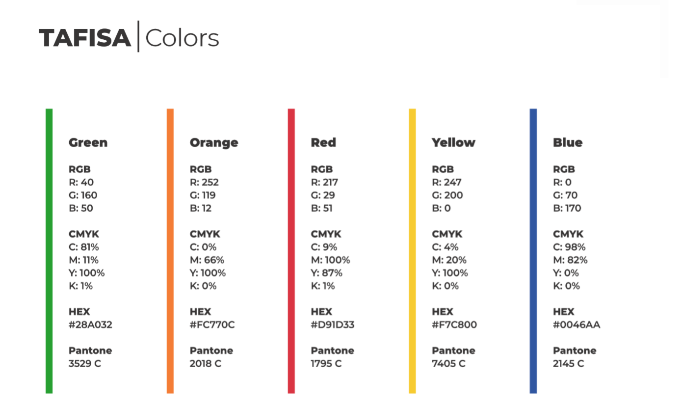 TAFISA colors