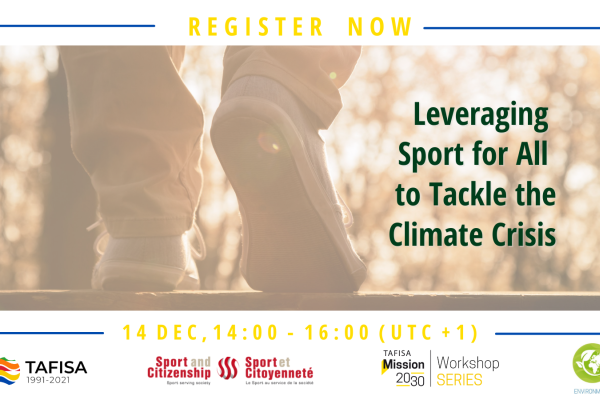 Join our Mission 2030 Workshop: “Leveraging Sport for All to Tackle the Climate Crisis”
