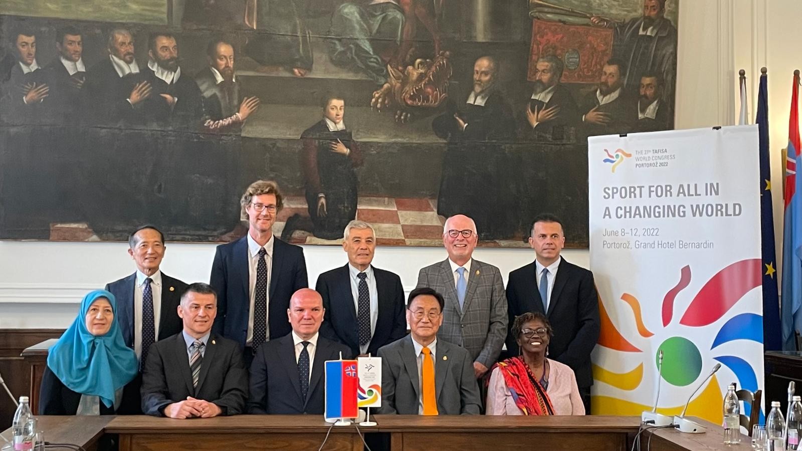 The TAFISA Board of Directors with the Mayor of Piran, in the city hall