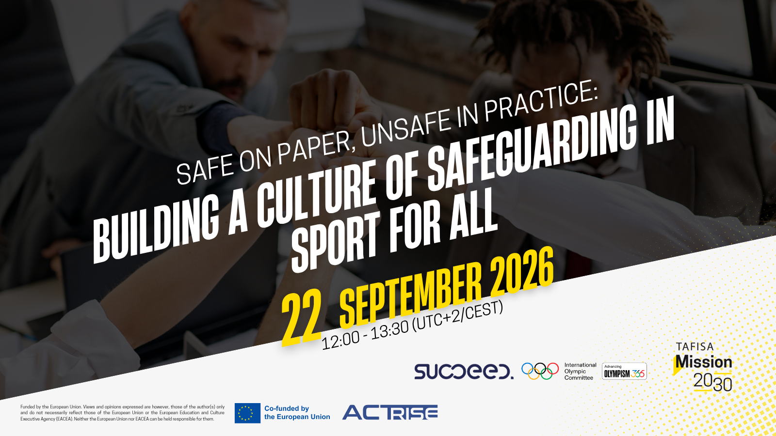 Join our Mission 2030 Webinar on Building a Culture of Safeguarding in Sport for All