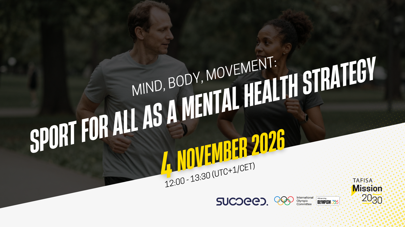 Join our Mission 2030 Webinar on Sport for All as a Mental Health Strategy